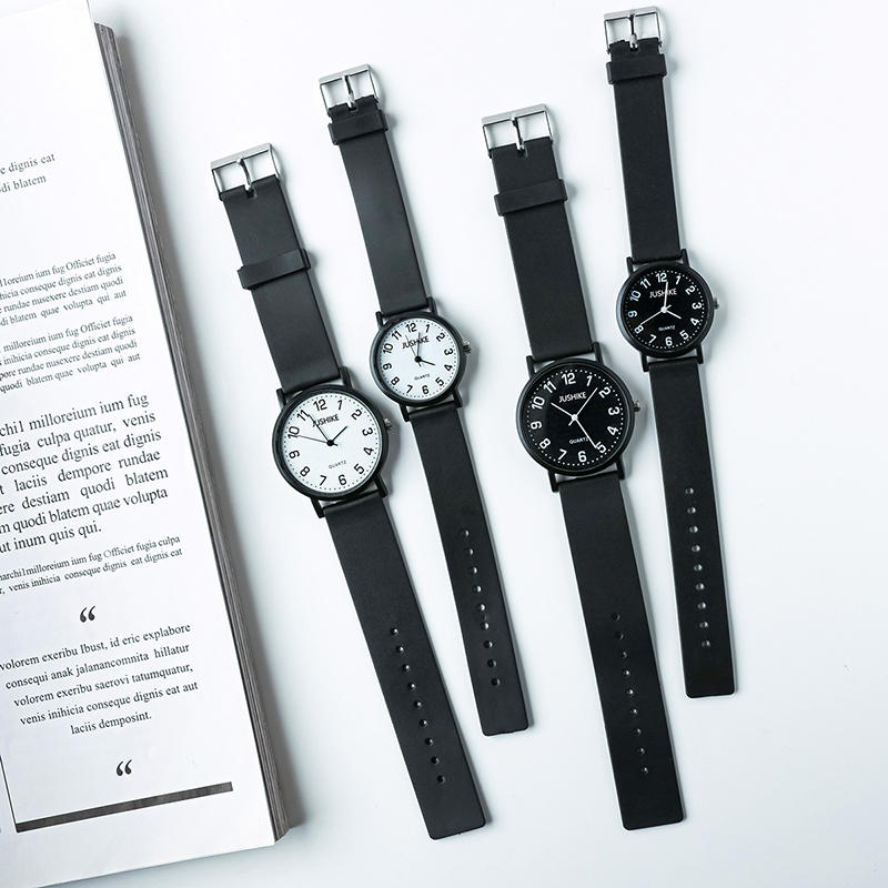 Luxury Watch With Leather Strap - Simple Black Watch Quartz Watches for