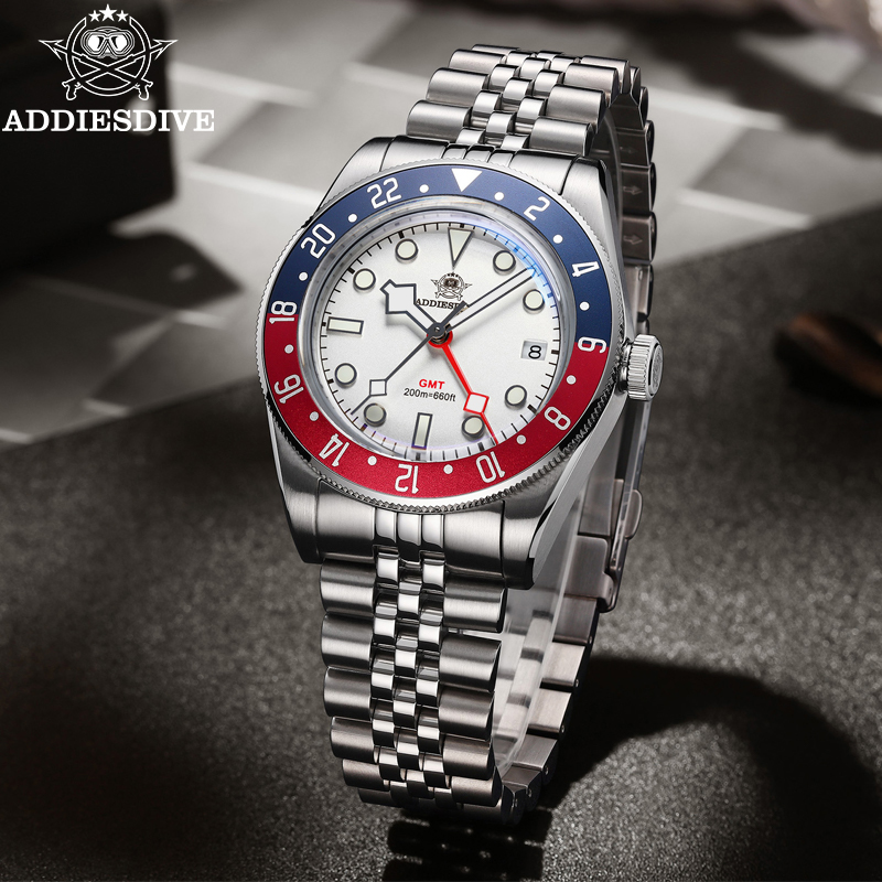 ADDIESDIVE 39mm Men's Quartz W - Gmt Dual Timezone Watch 评论和价格