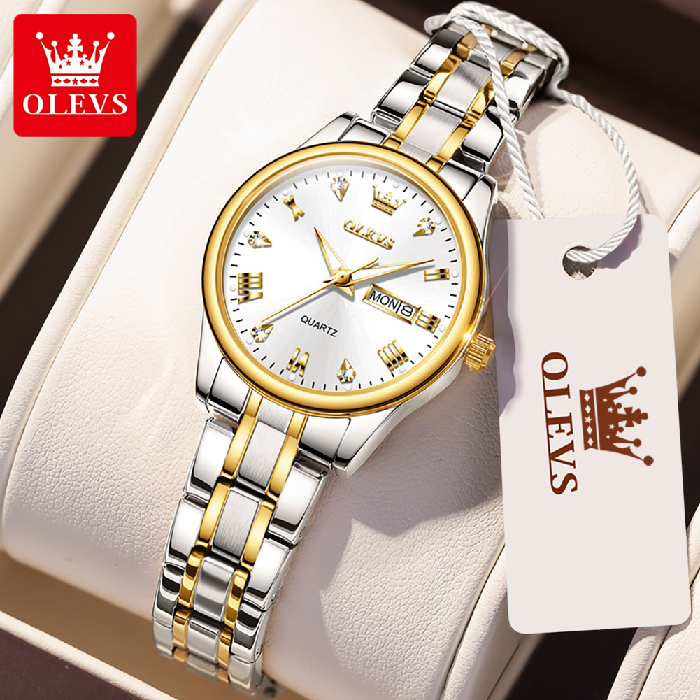 OLEVS 5563 New Fashion Women Q - Luxury Watch With Leather Strap 评论和价格