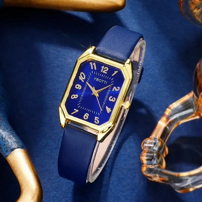 Luxury Fashion Square Women's  - Luxury Watch With Leather Strap 评论和价格