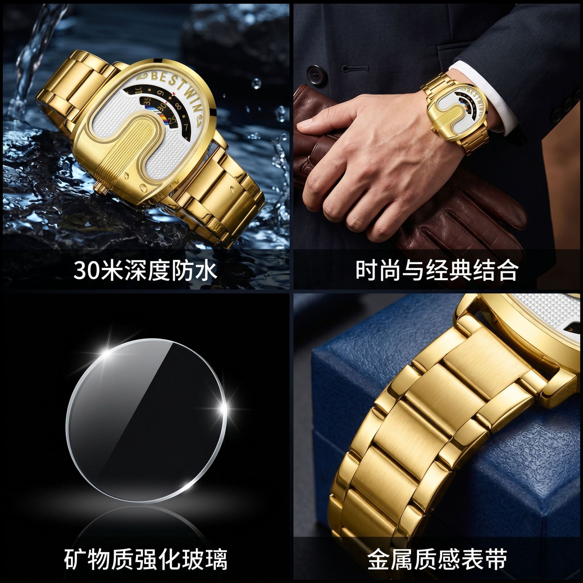 Gold Top Brand Luxury Men Watc - Luxury Watch Gold 评论和价格