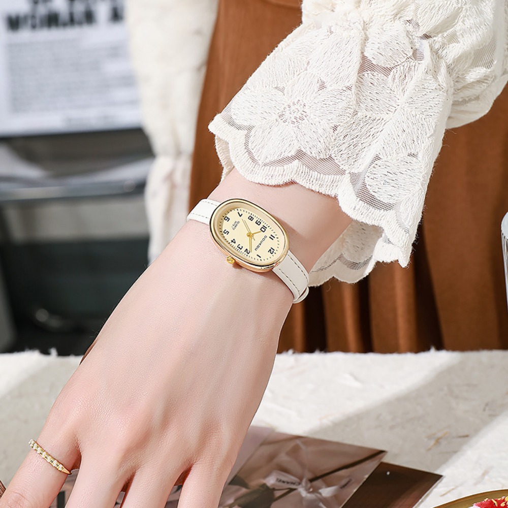 Luxury Oval Dial Women Watches - Luxury Watch With Leather Strap 评论和价格