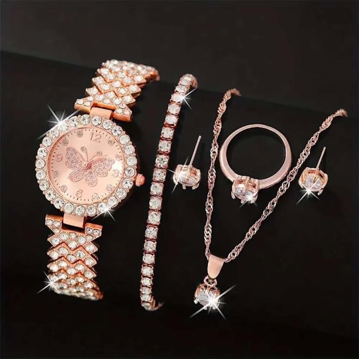 6PCS/Set Luxury Rhinestone But - Luxury Watch Safe 评论和价格
