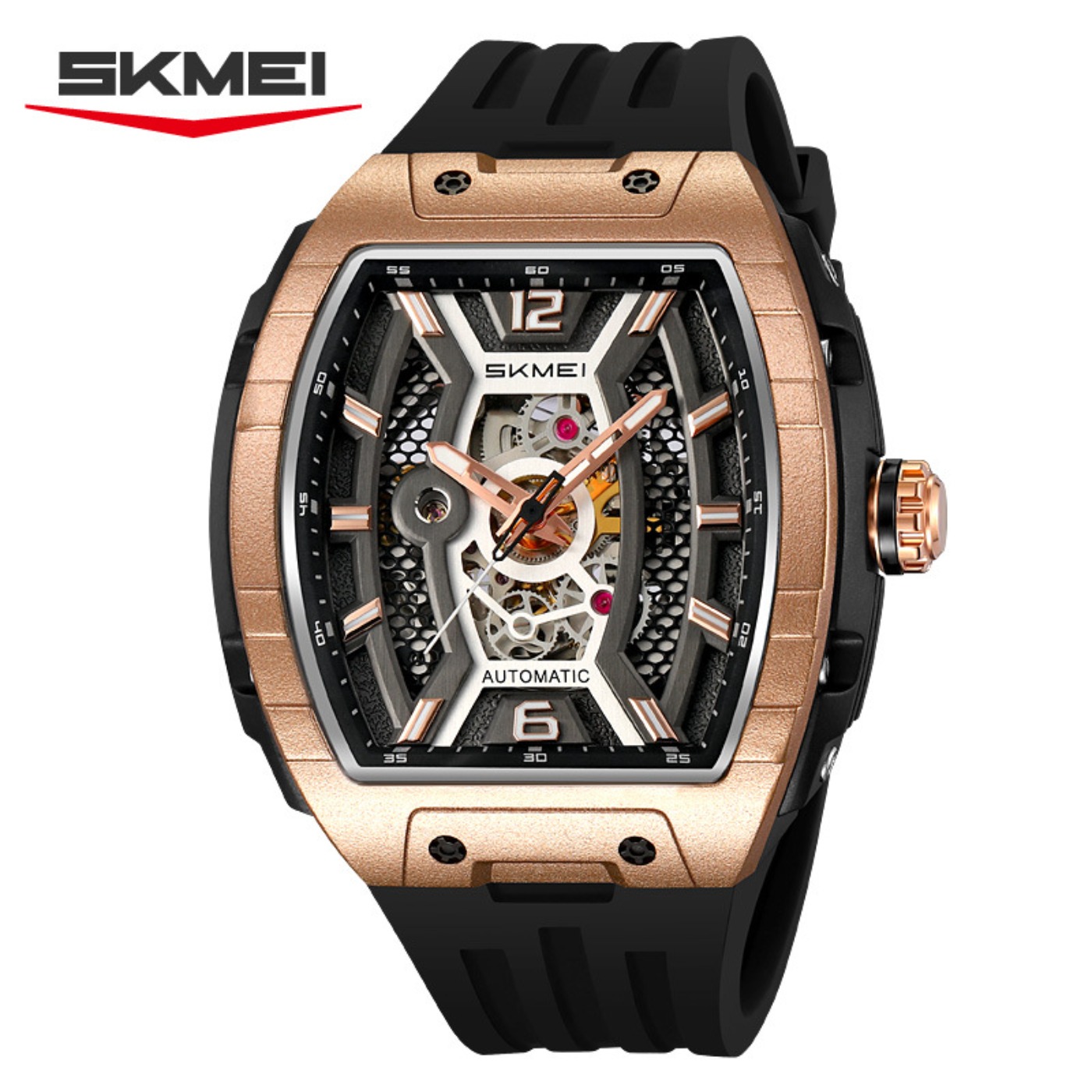 Rose Gold Tonneau Men's Automa - Luxury Watch Gold 评论和价格