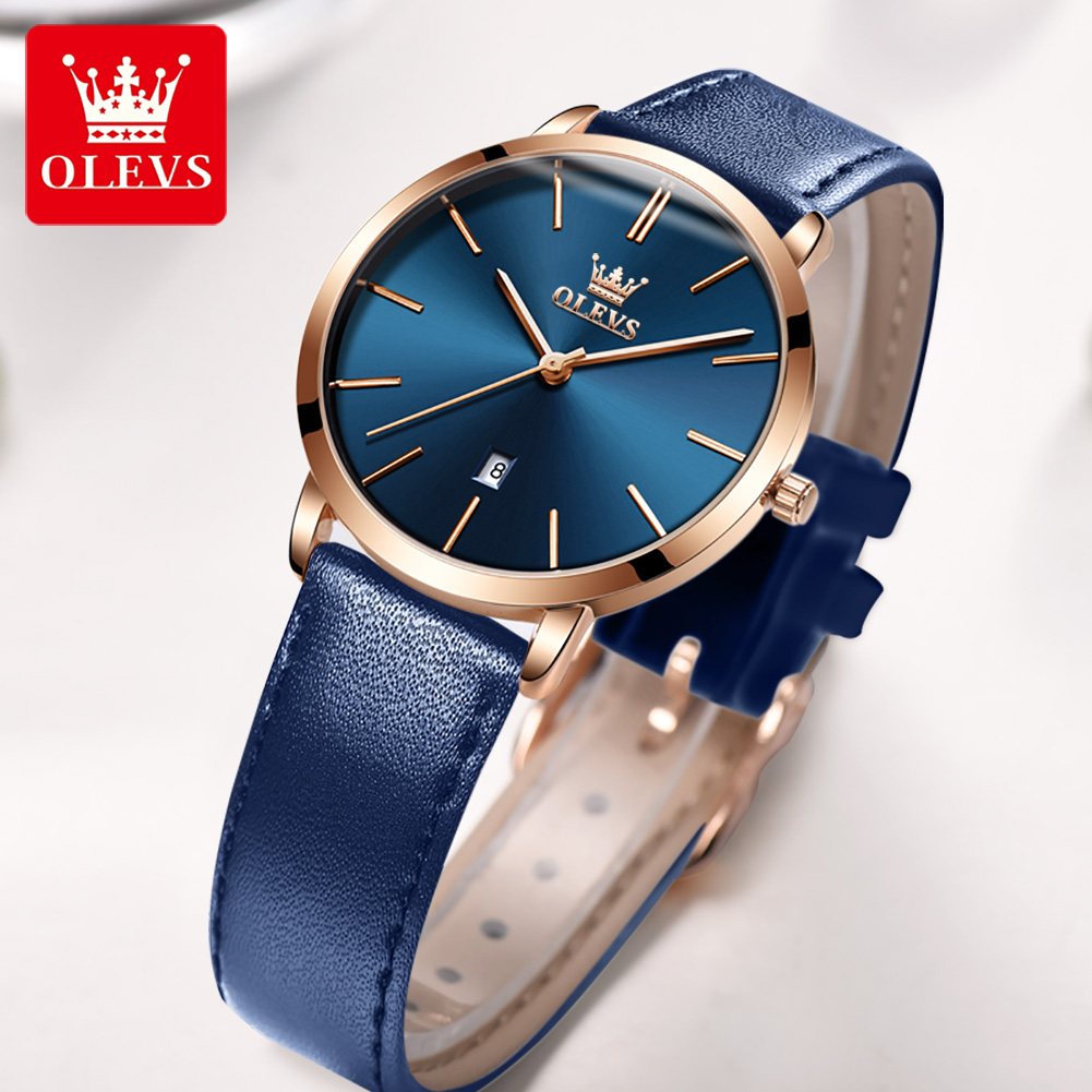 OLEVS Fashion Ultra Thin Women - Luxury Watch With Leather Strap 评论和价格