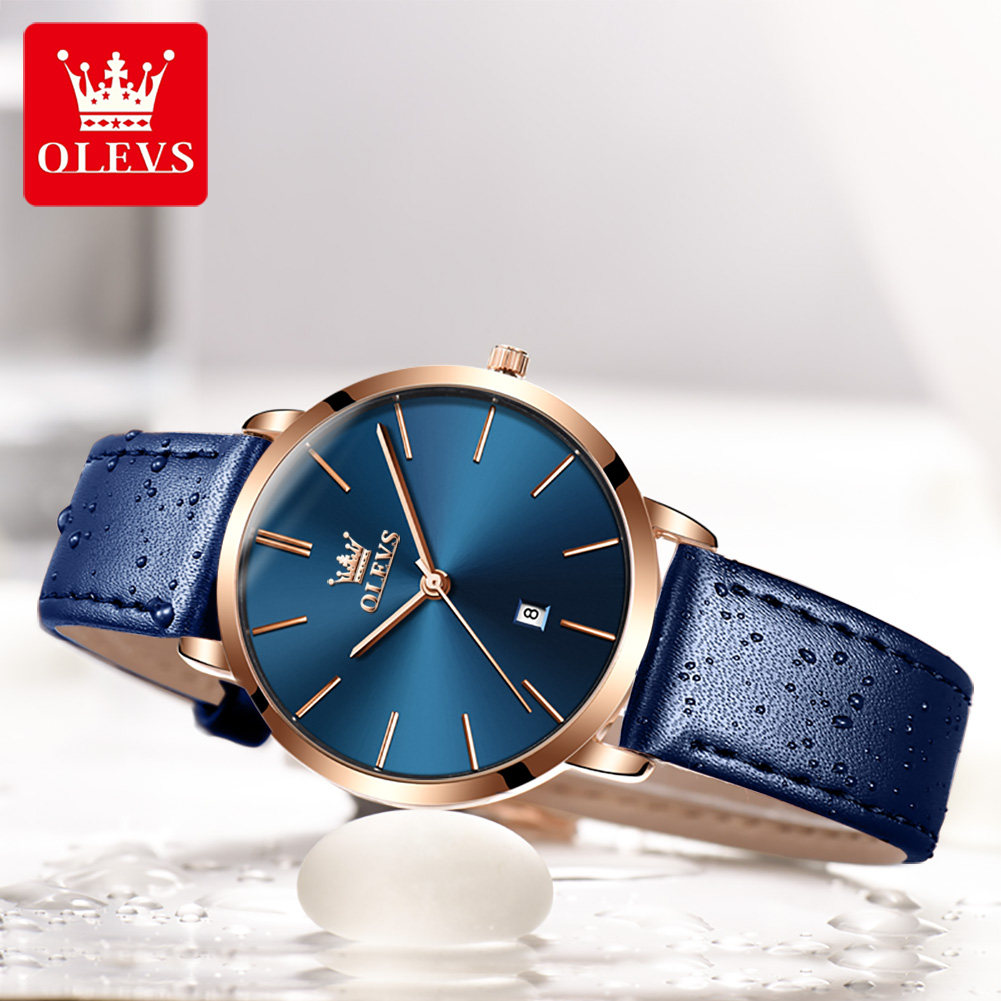 OLEVS Fashion Ultra Thin Women - Luxury Watch With Leather Strap 评论和价格