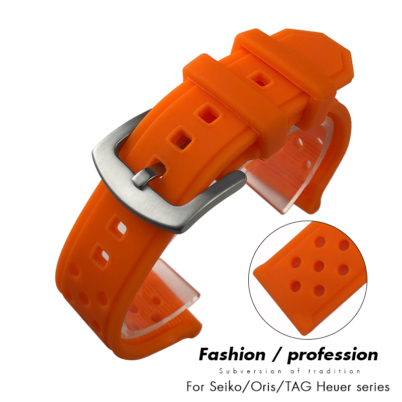 Soft Rubber Silicone Watchband - Seiko Watch 5 Sports 评论和价格