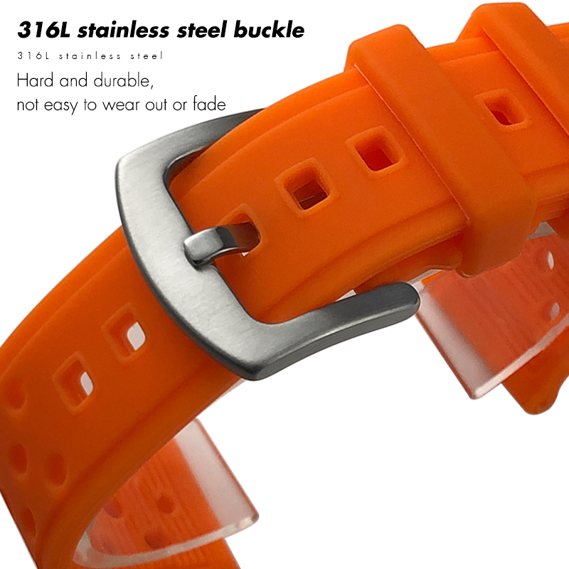 Soft Rubber Silicone Watchband - Seiko Watch 5 Sports 评论和价格