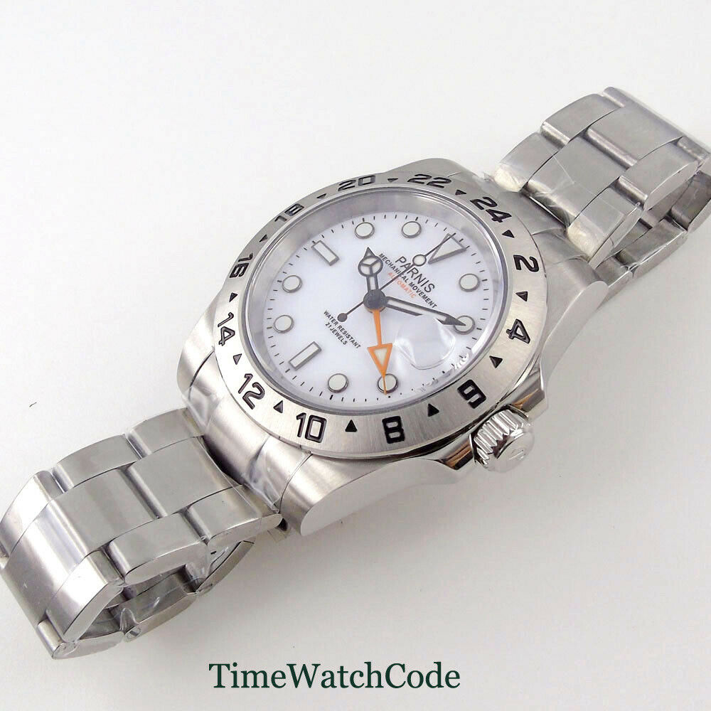 Parnis 40mm Sapphire Glass Aut - Gmt Dual Timezone Watch 评论和价格
