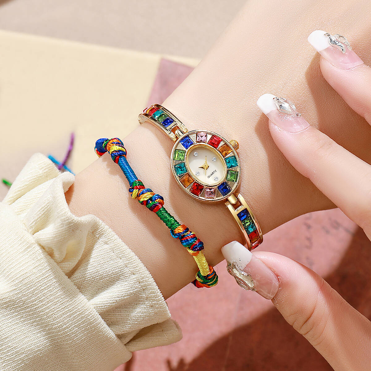 2PCS/Set Luxury Rhinestone Wom - Luxury Watch Safe 评论和价格
