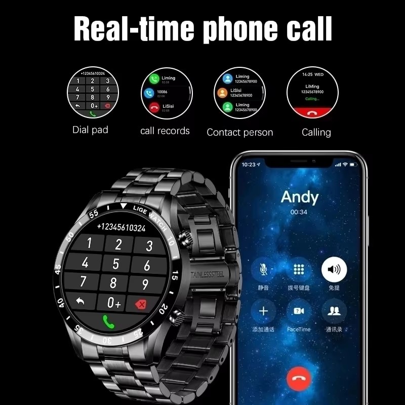 LIGE New Bluetooth Call Smart  - Luxury Watch Korea 评论和价格