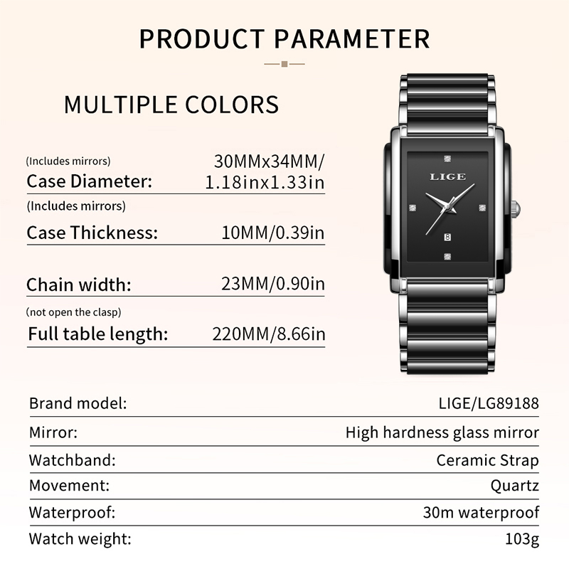 LIGE New Luxury Women Watches  - Luxury Watch Safe 评论和价格