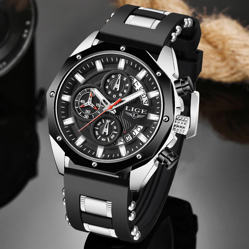 LIGE Fashion Outdoor Quartz Ma - Luxury Watch Hand 评论和价格