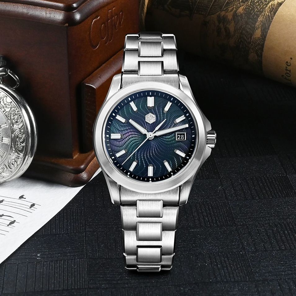 San Martin Men Automatic Watch - Guilloché Dial Watch 评论和价格