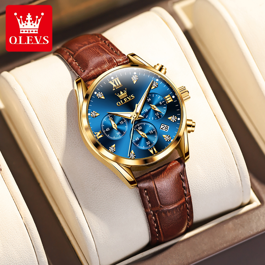 OLEVS 5523 Original Brand Wome - Luxury Watch With Leather Strap 评论和价格