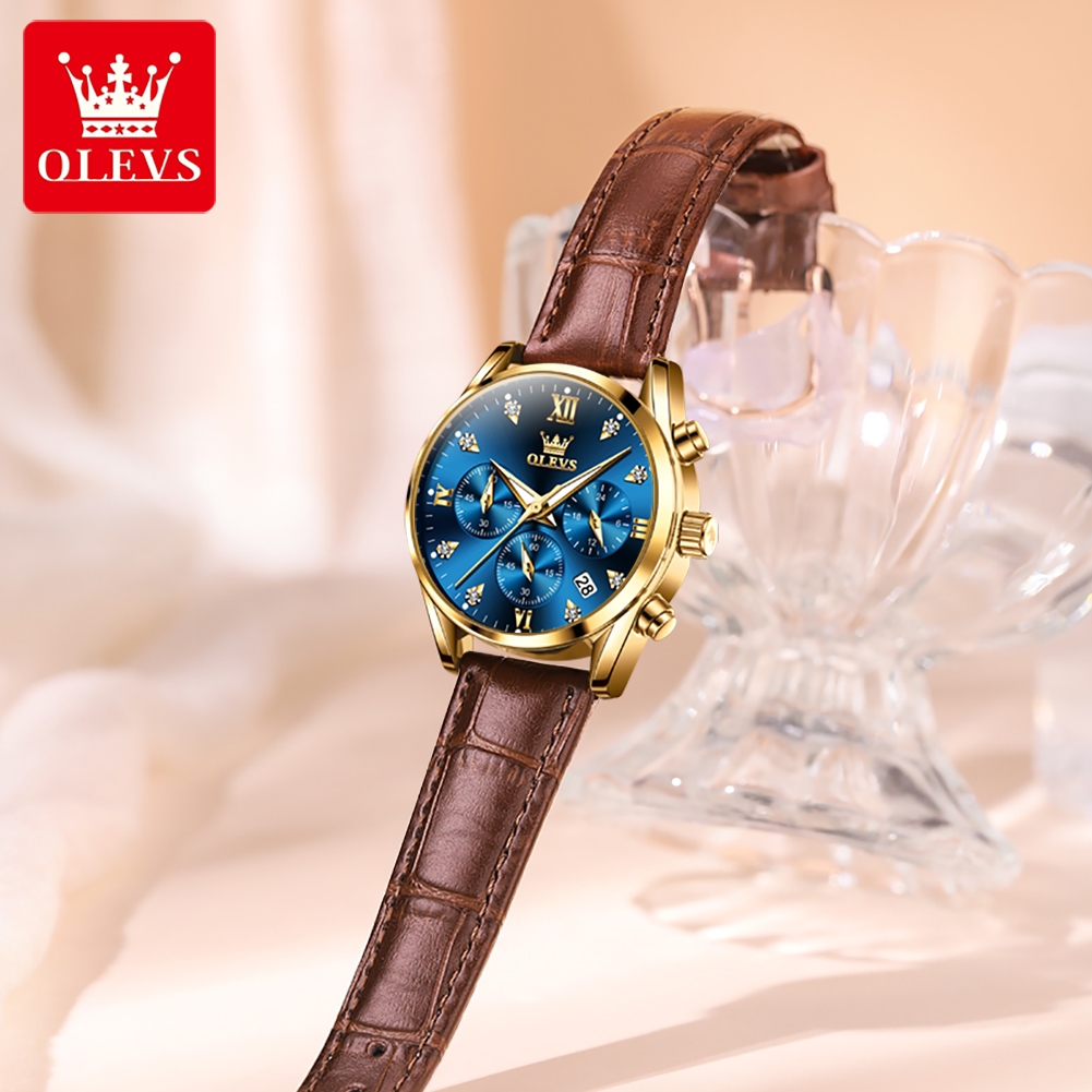 OLEVS 5523 Original Brand Wome - Luxury Watch With Leather Strap 评论和价格