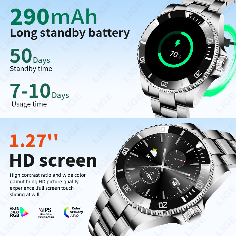 LIGE Smart Watch Luxury Steel  - Luxury Watch Korea 评论和价格