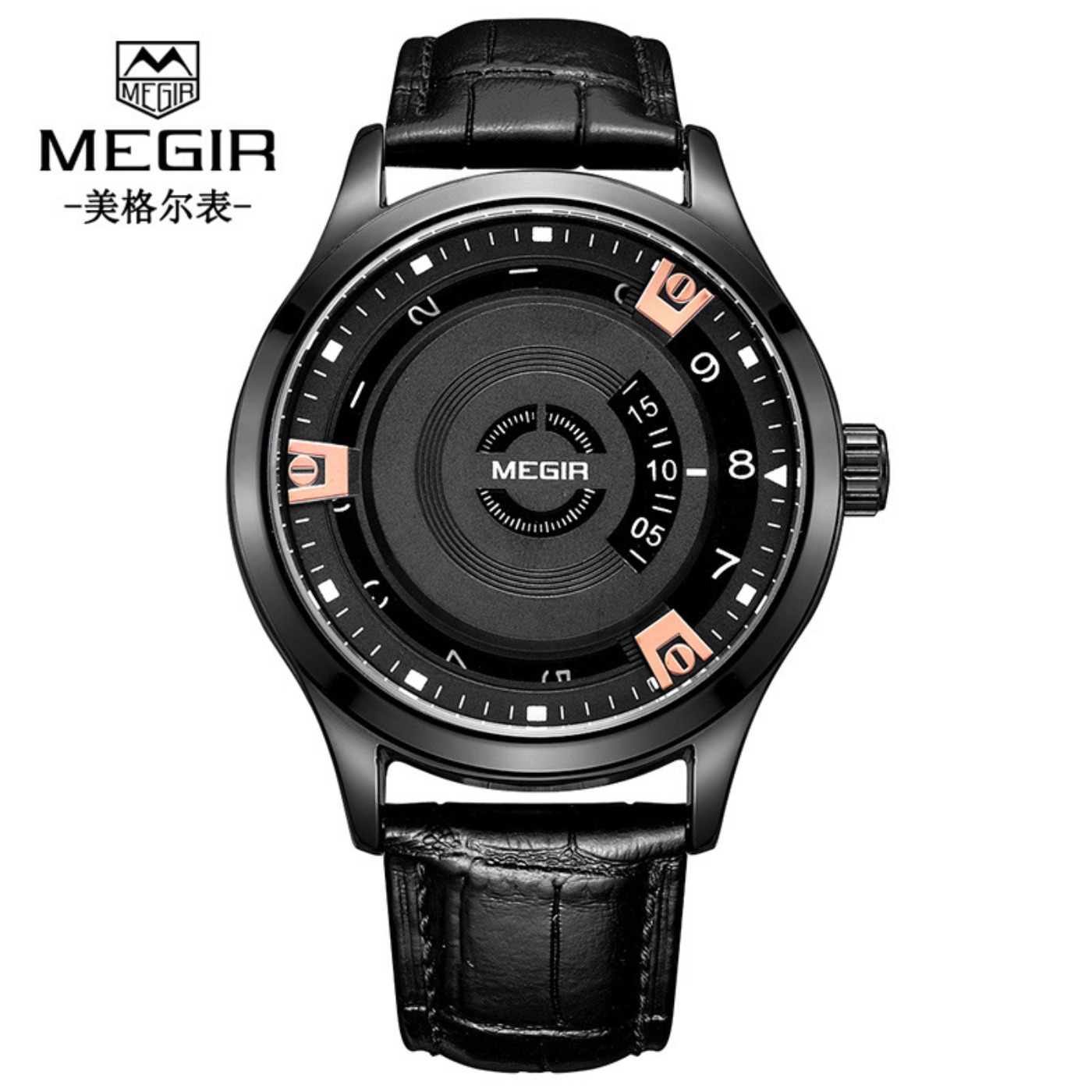 MEGIR Men Watches Luxury Leath - Luxury Watch With Leather Strap 评论和价格