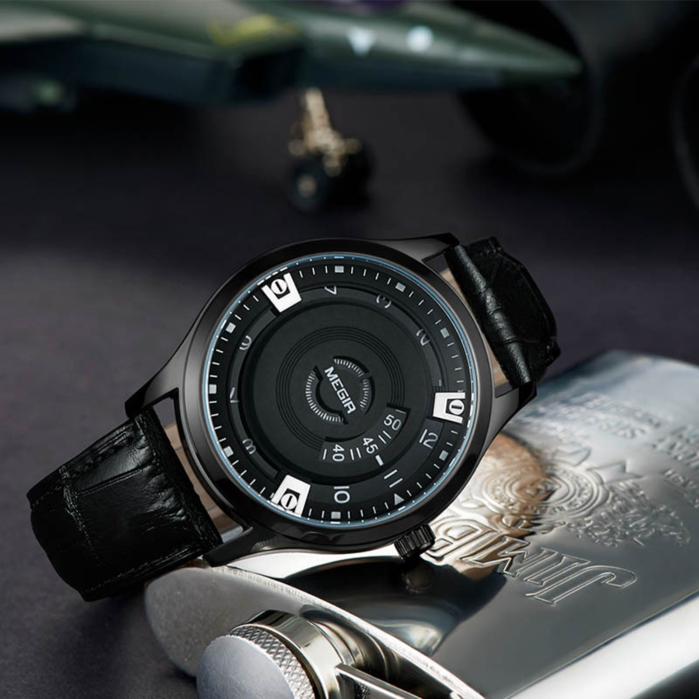 MEGIR Men Watches Luxury Leath - Luxury Watch With Leather Strap 评论和价格