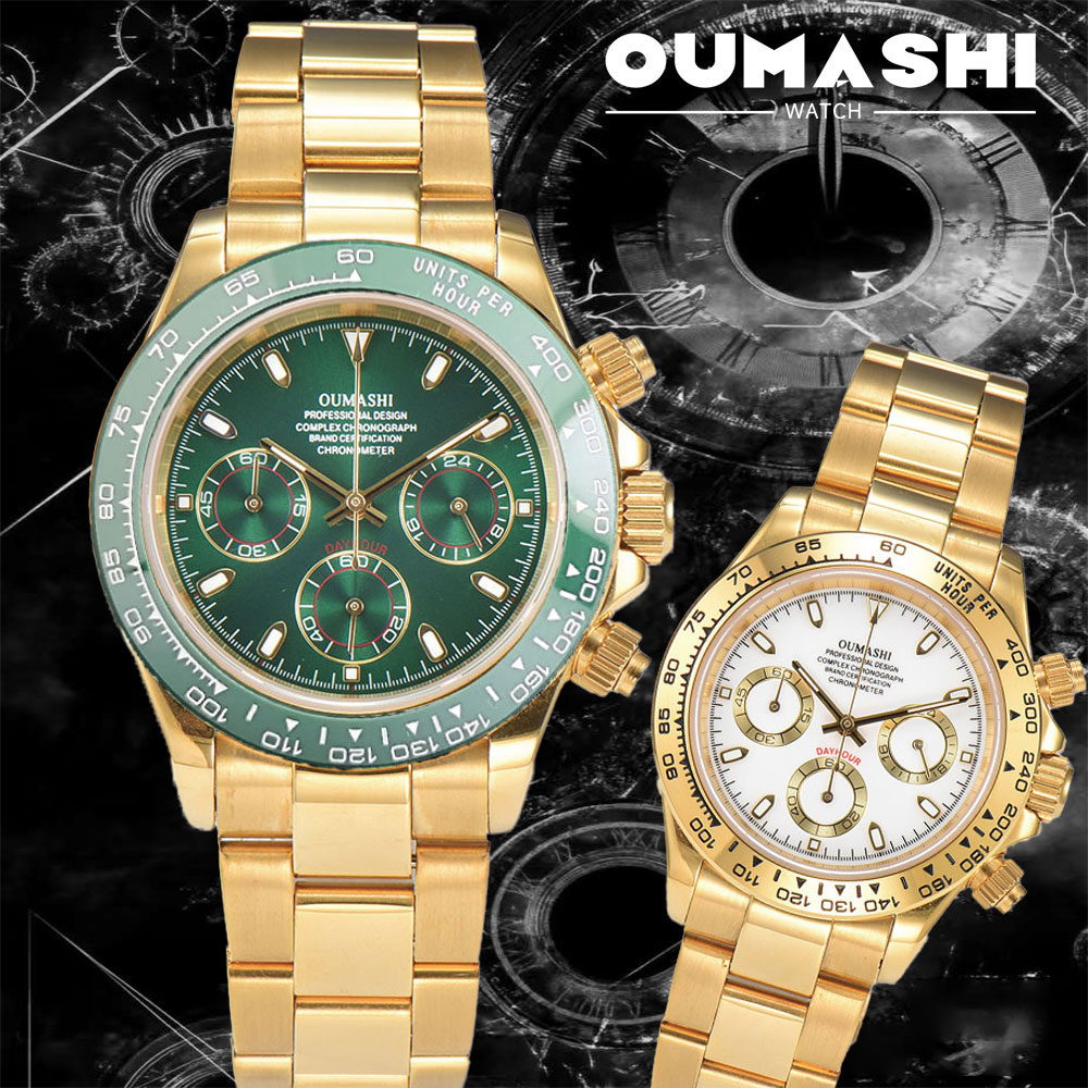 39mm Gold Men's Watch VK63 Mov - Luxury Watch Gold 评论和价格