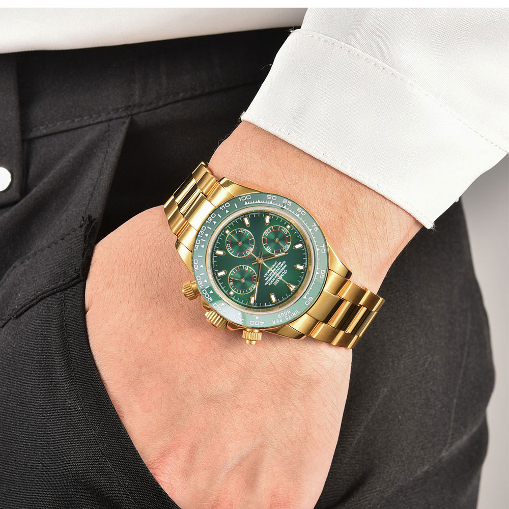 39mm Gold Men's Watch VK63 Mov - Luxury Watch Gold 评论和价格