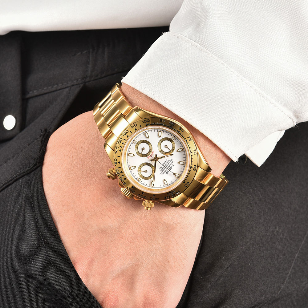 39mm Gold Men's Watch VK63 Mov - Luxury Watch Gold 评论和价格