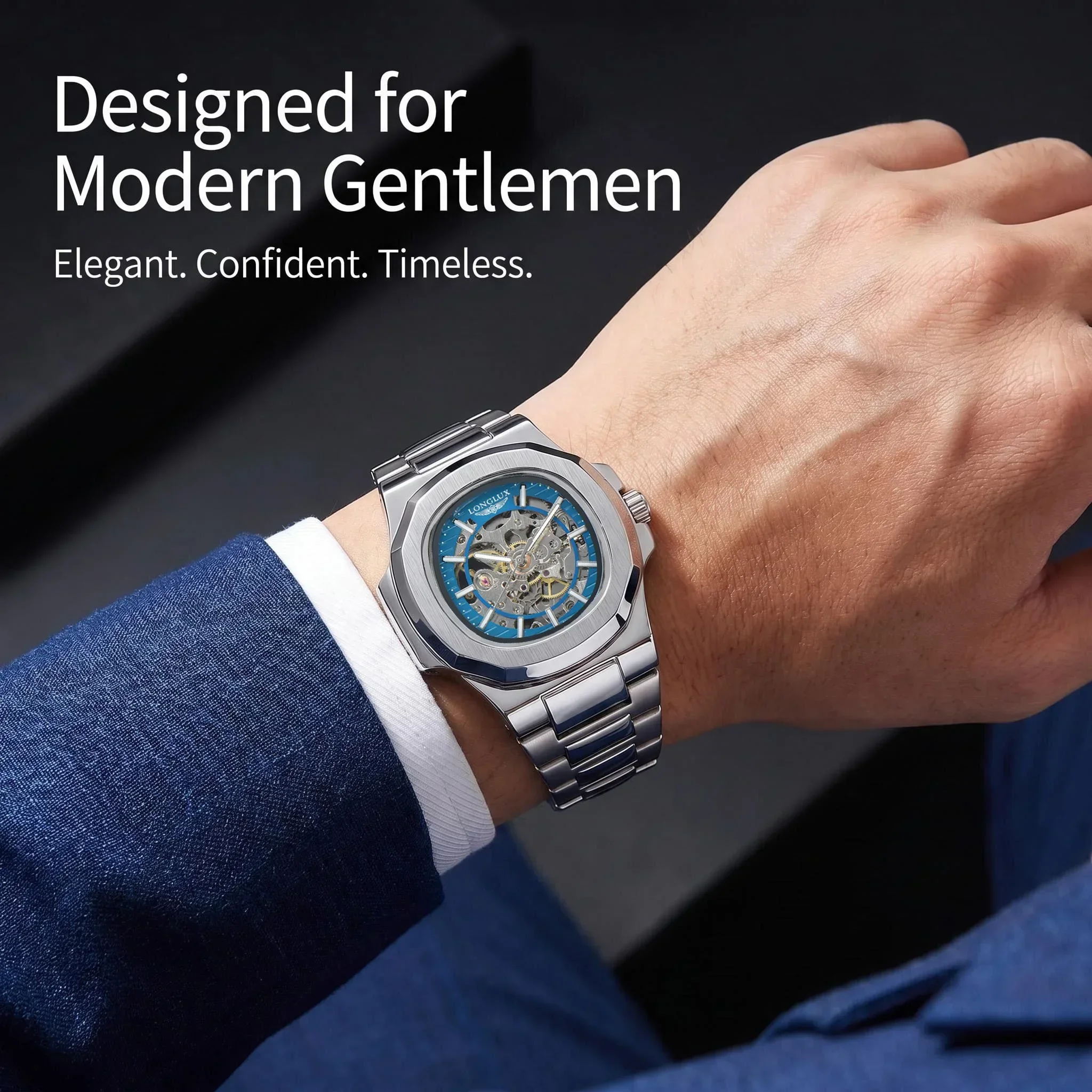LONGLUX Men Automatic Mechanic - Seiko Watch 5 Sports 评论和价格