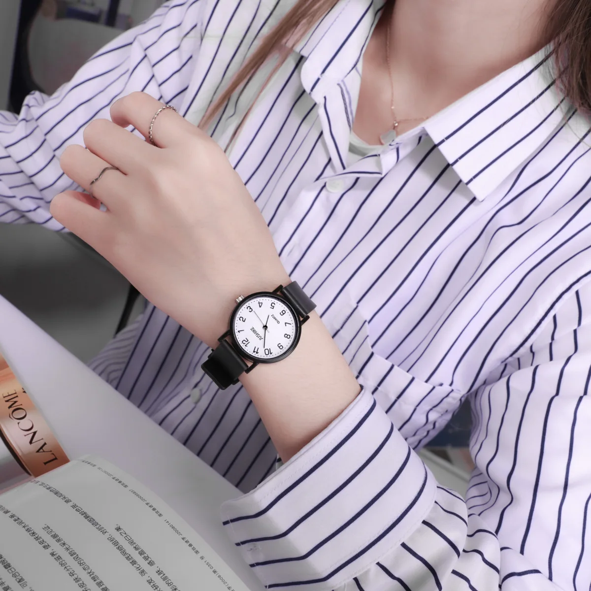 Simple Black Watch Quartz Watc - Luxury Watch With Leather Strap 评论和价格